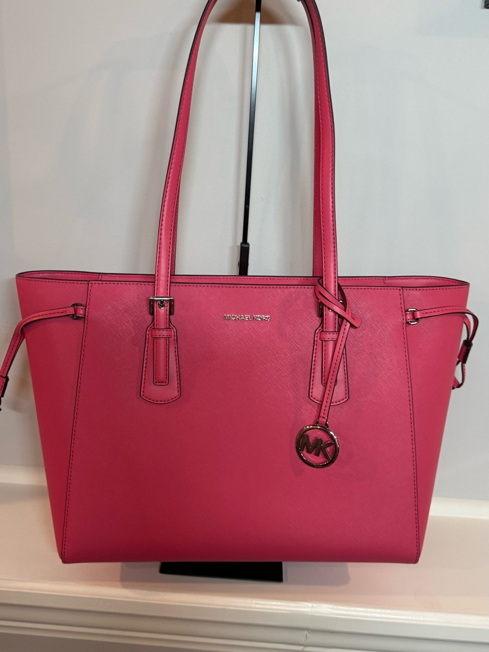Michael Kors Voyager Large East West Tote Shoulder Bag Hibiscus Pink